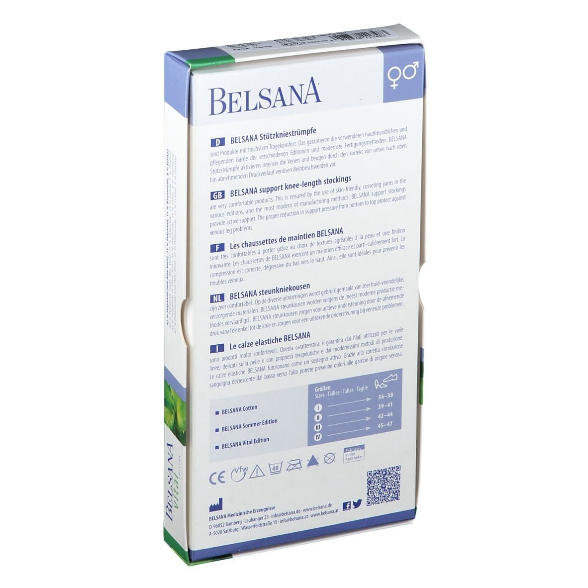 BELSANA Vital Edt. Stützkniestrumpf Gr. 45-47 Farbe marine