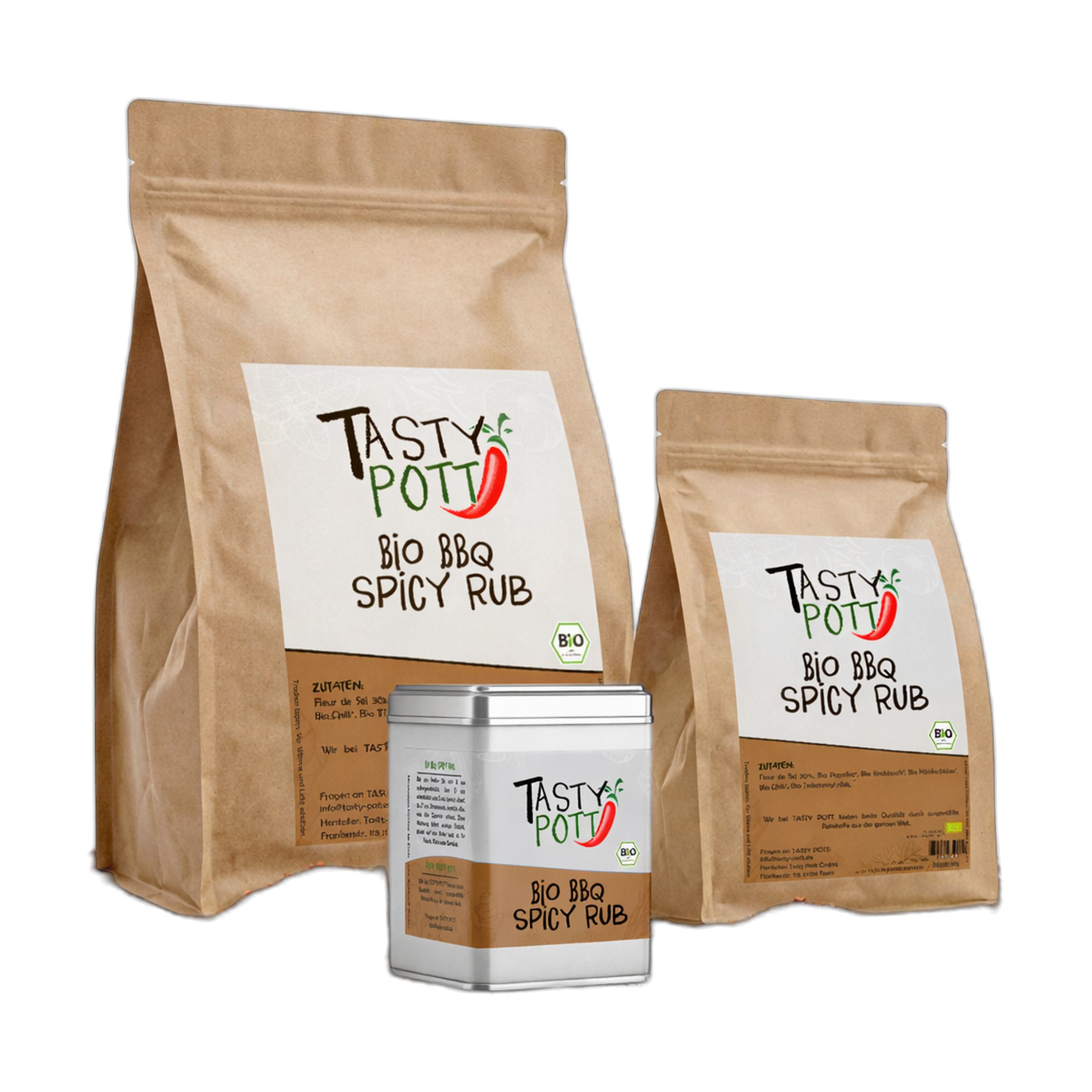 Tasty-Pott Tasty Pott Bio Spicy BBQ Rub Grillgewürz 1000 g