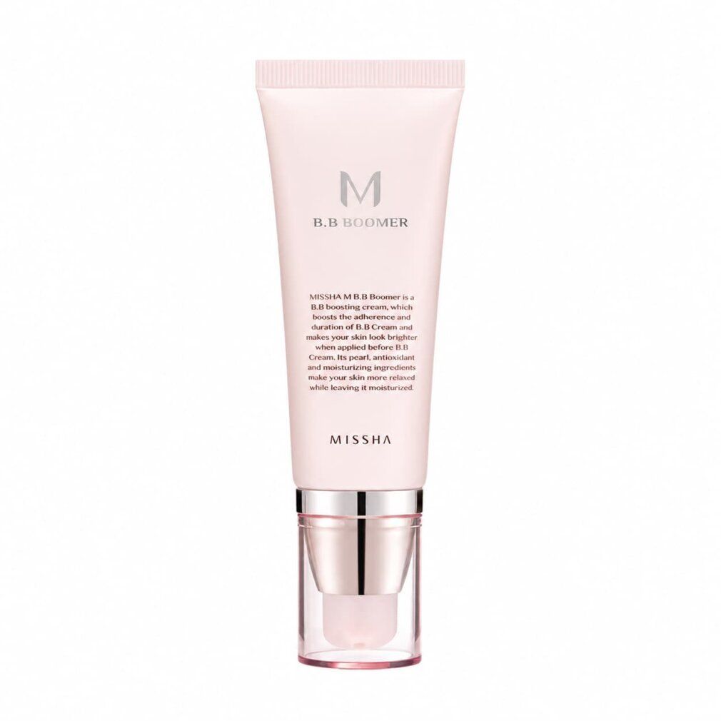 MISSHA M B.B Boomer Tube mit silbernem Applikator. Helle Rosa-Tube mit silbernem Schriftzug.