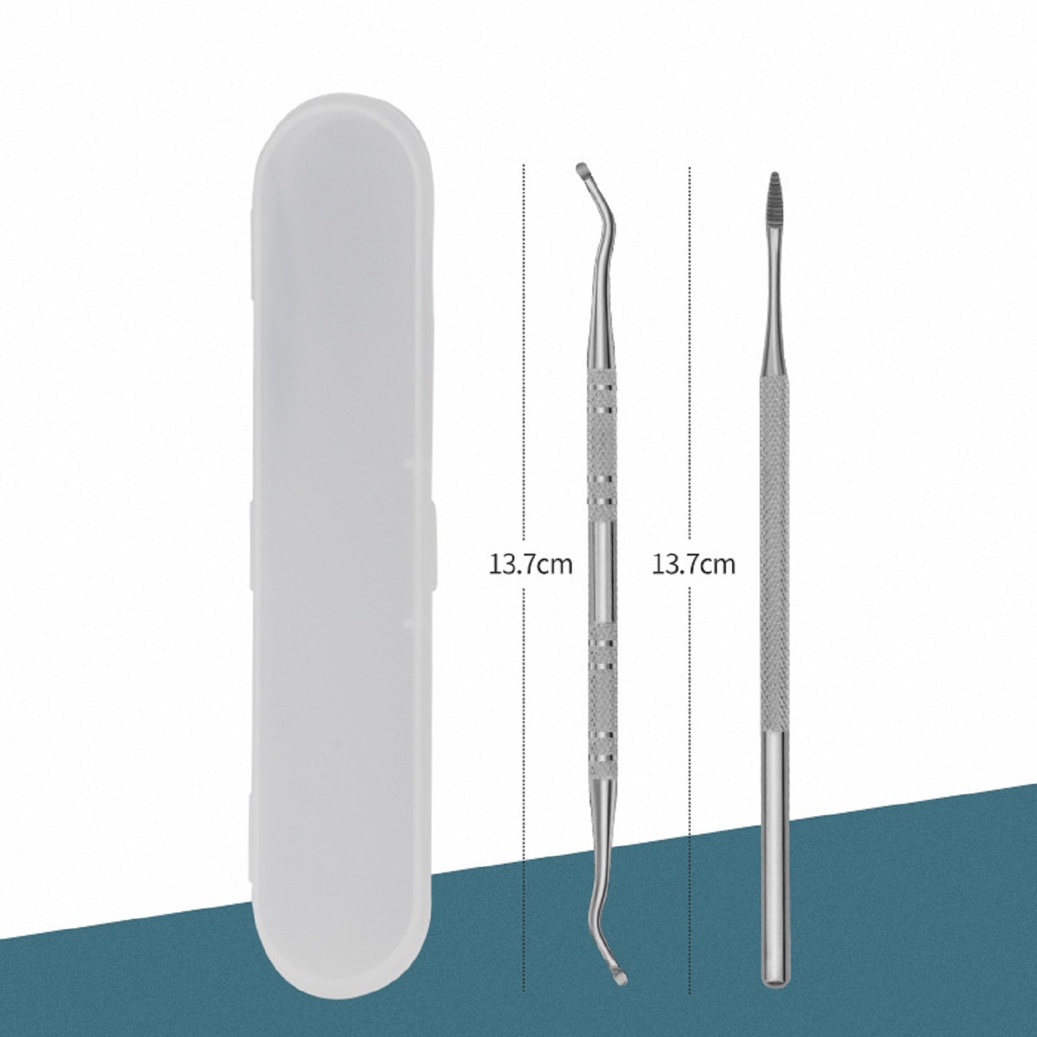 Fußpflege Set aus Edelstahl, Eckenheber & Feile, Werkzeug für Pediküre & Maniküre