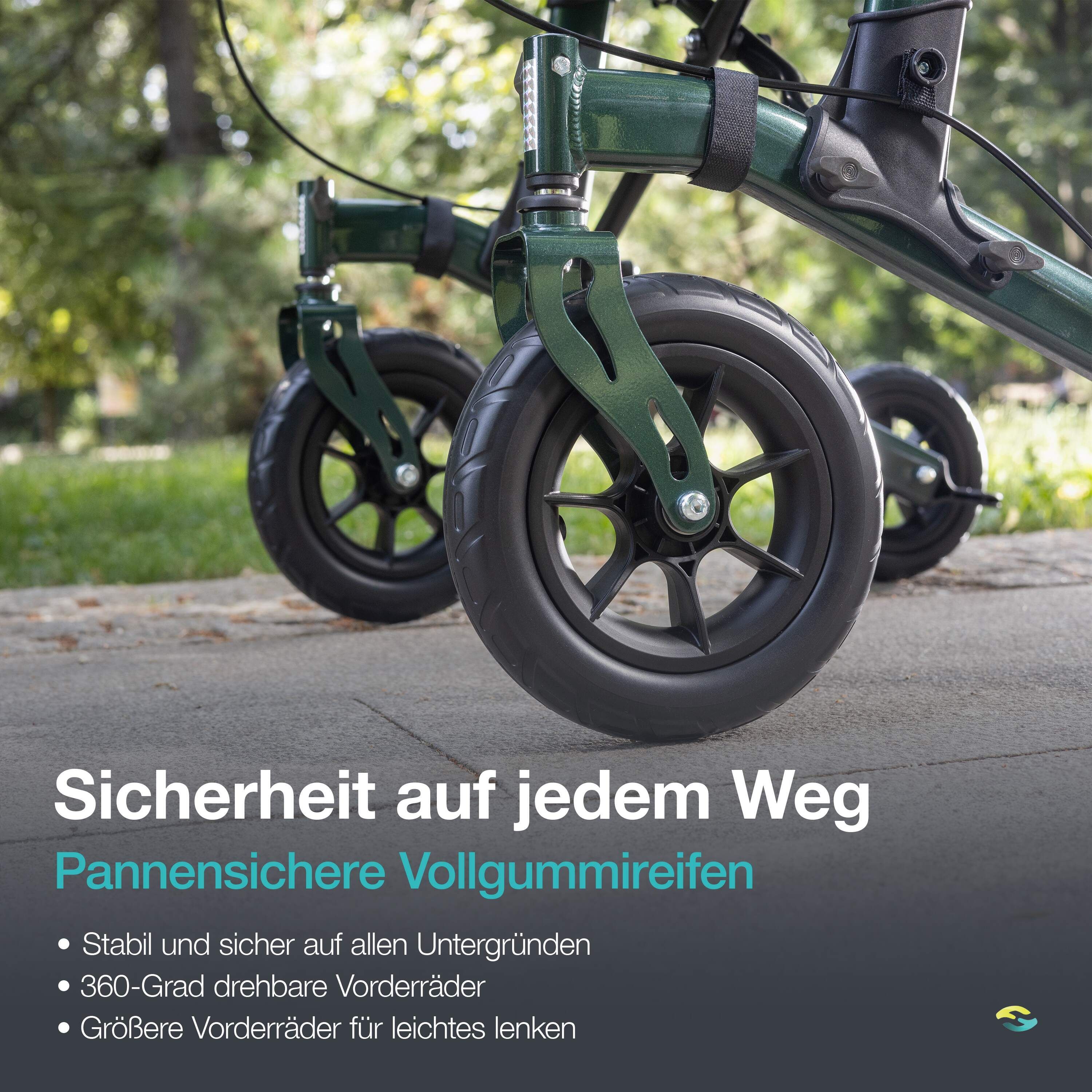 Helavo Outdoor Arthritis Rollator Stand Up Gehhilfe mit Unterarmstuetzen faltbar