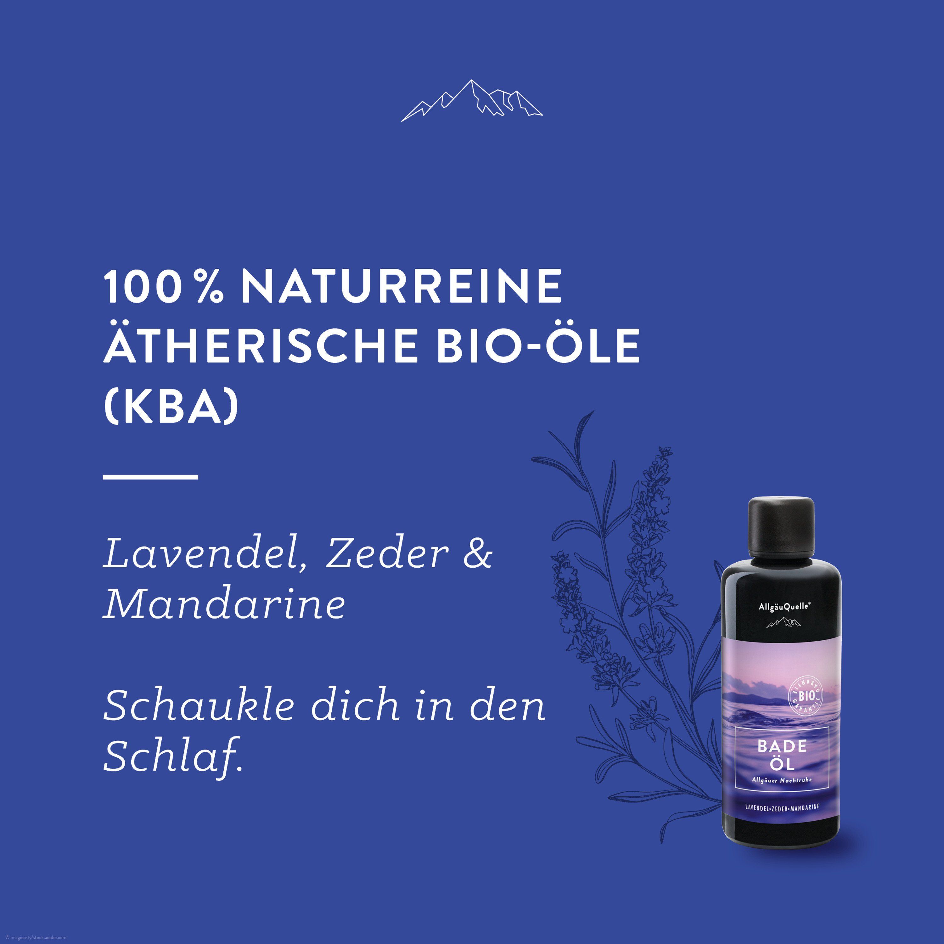 Allgäuquelle Bio Badeöl Badezusatz Nachtruhe Badeduft Lavendel 100 ml Flakon