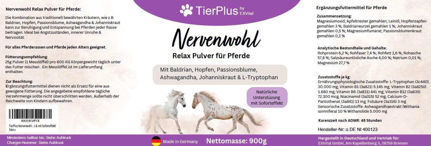 TierPlus® Nervenwohl Relax Pulver für Pferde