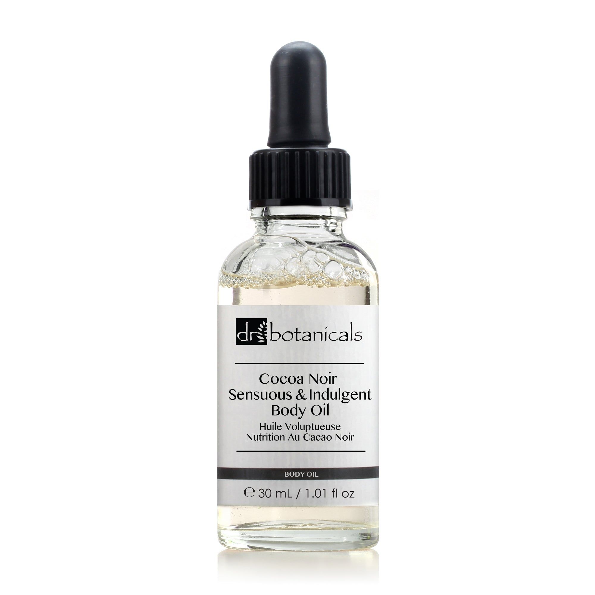 Klarflasche mit schwarzem Tropfer. Etikett mit Produktname und Marke. 30 ml/1.01 fl oz.