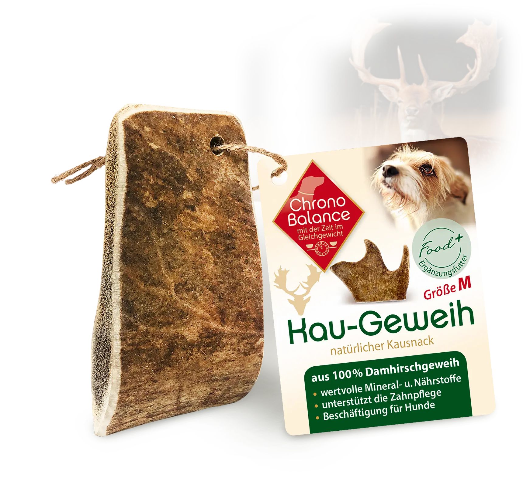 ChronoBalance natürliches Damhirsch Kaugeweih für Hunde 1 St Zubehör