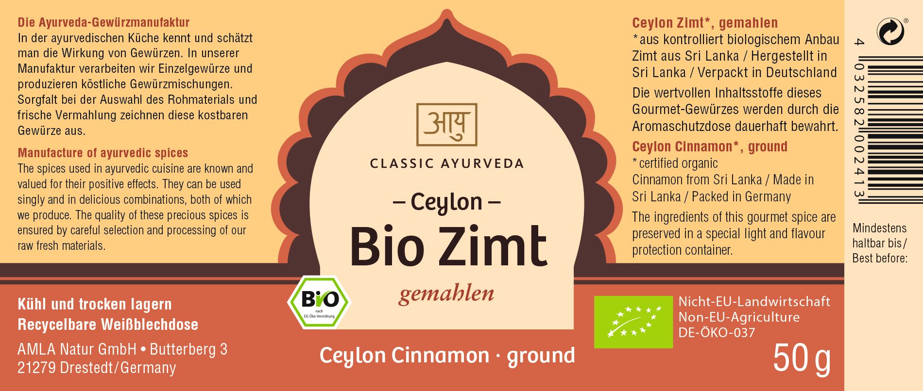 Classic Ayurveda - Ceylon Zimt 50 g