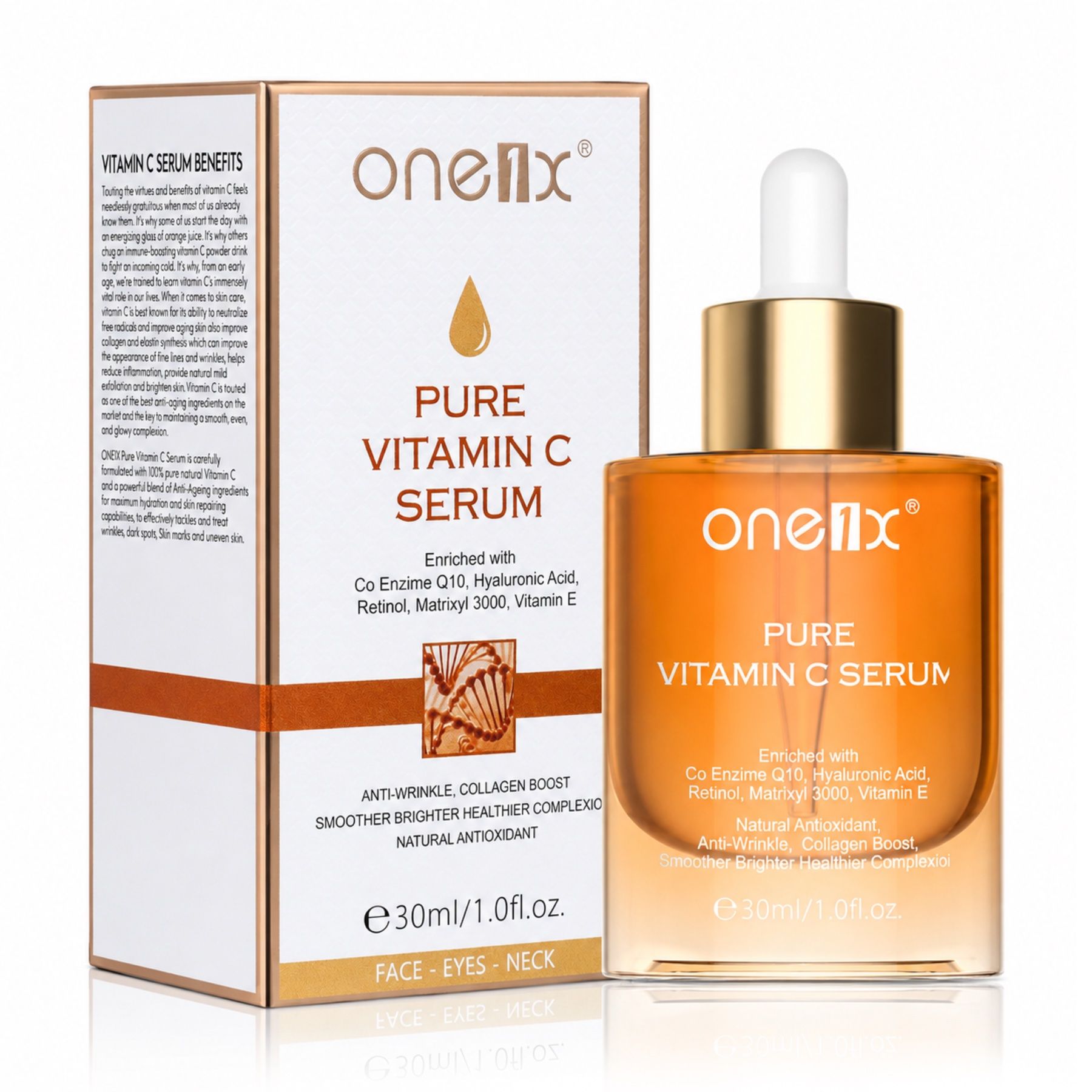 P-beauty Gesichtsserum mit Peptide Hyaluronsäure Retinol Vitamin C E 1x30 ml Serum