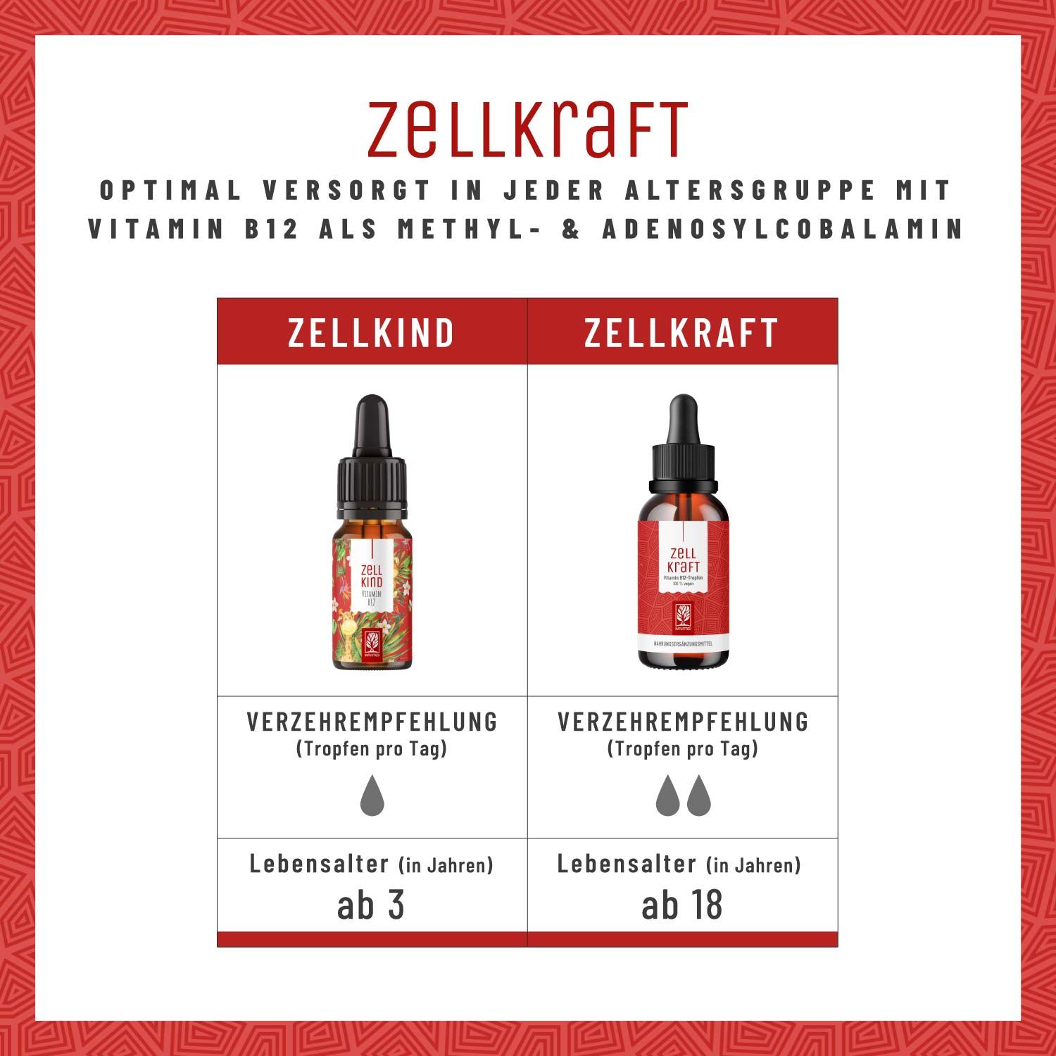 Vitamin B12 Tropfen ohne Alkohol - Zellkraft - NATURTREU®