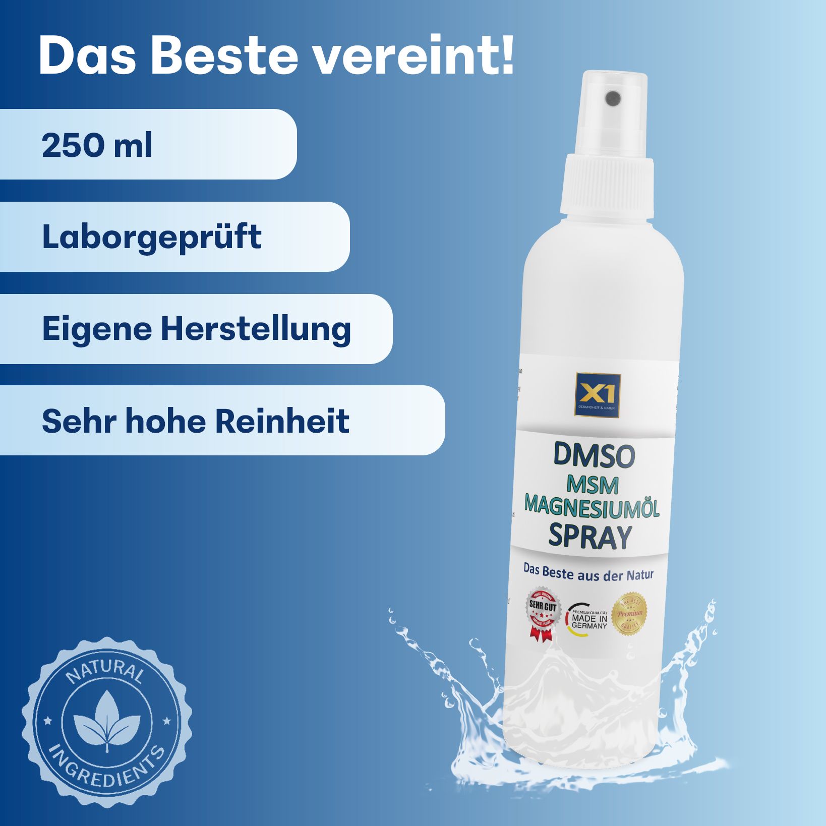 X1 DMSO MSM Magnesiumöl Spray