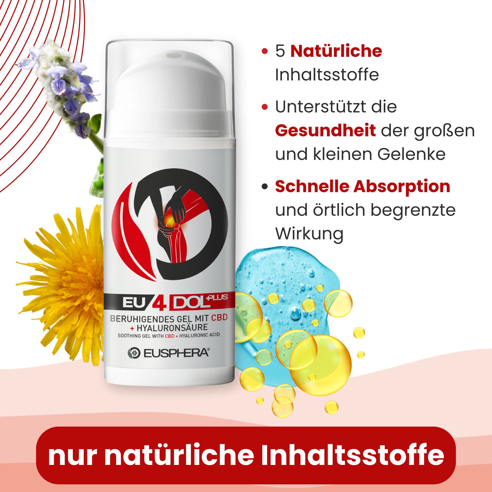 CBD Gel für Gelenkschmerzen und Knochenschmerzen | EU4DOL GEL - Eusphera