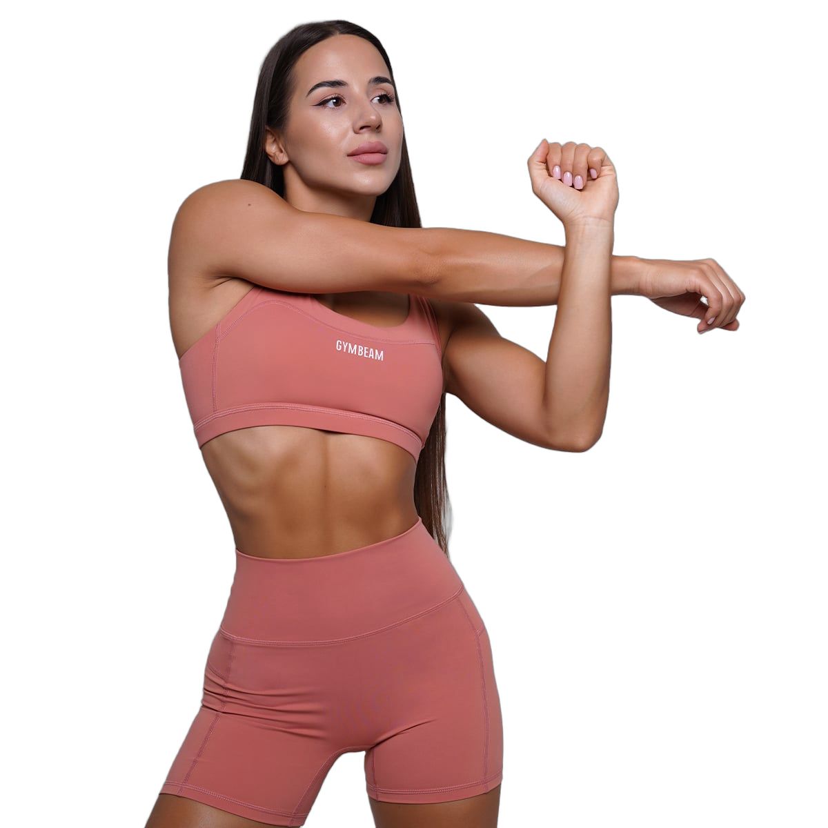 GymBeam Sport-BH Damen FIT mit gekreuzten Trägern in Salmon