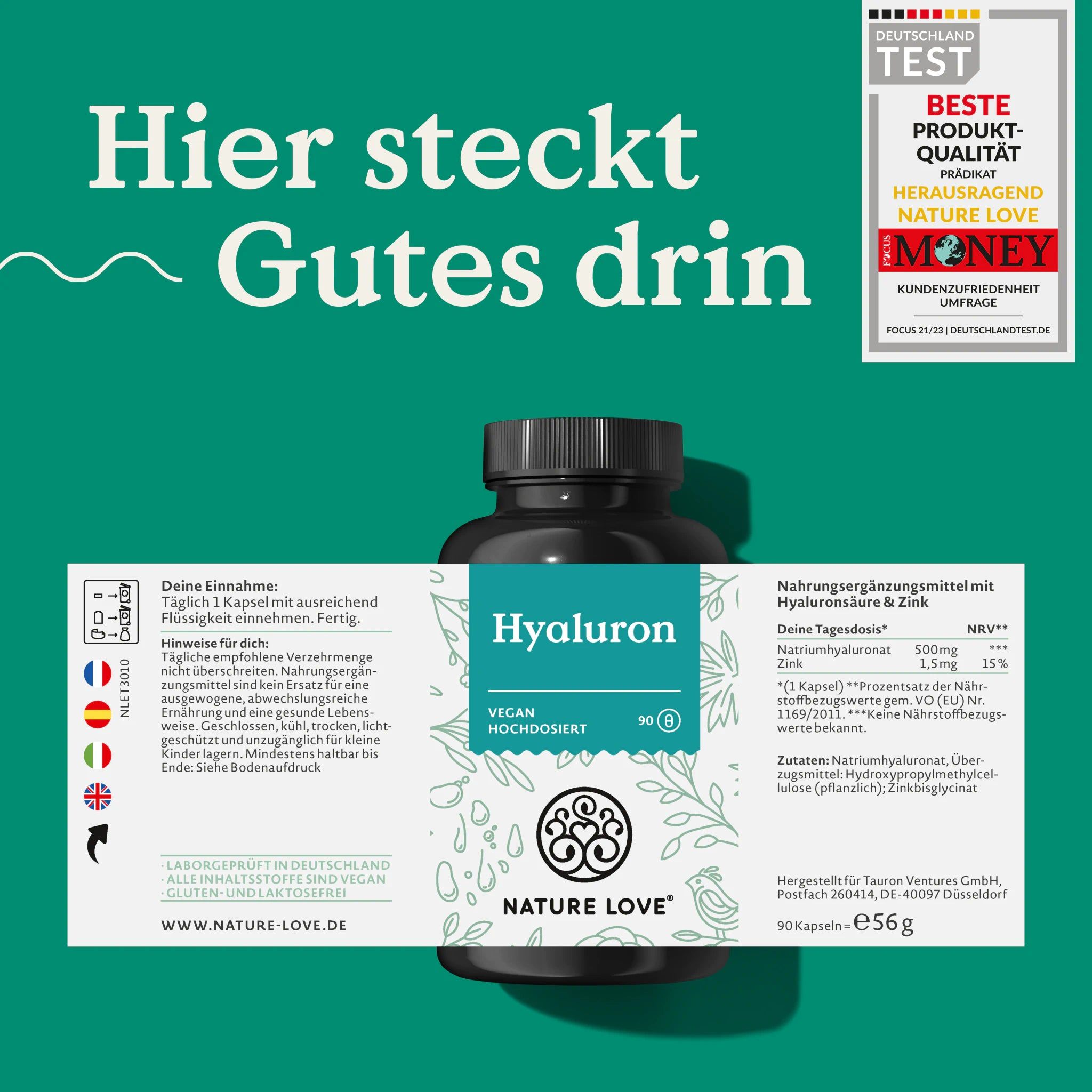 Nature Love® Hyaluronsäure 90 St Kapseln