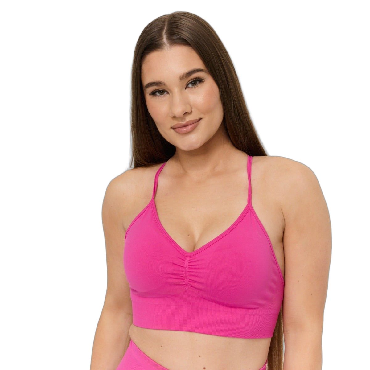 GymBeam Sport-BH Damen nahtlos mit herausnehmbaren Polstern in Rose 1 St