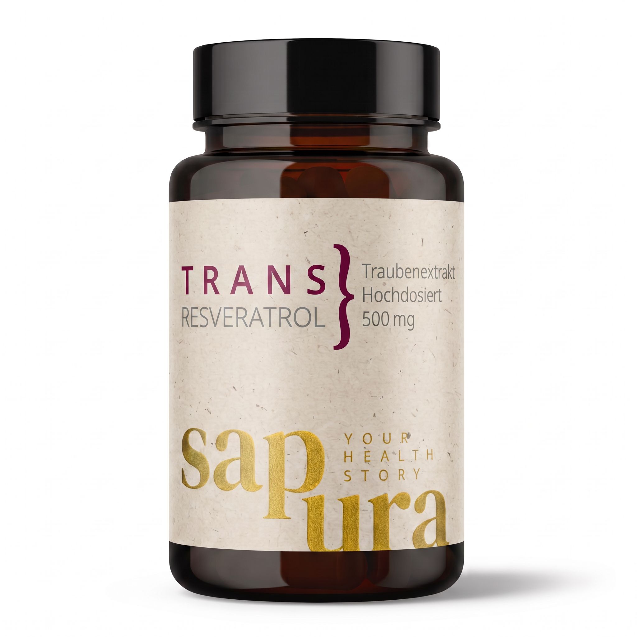 Trans Resveratrol Kapseln | 500mg - Hochdosiert Traubenextrakt 60 sapura health® 35,88 g