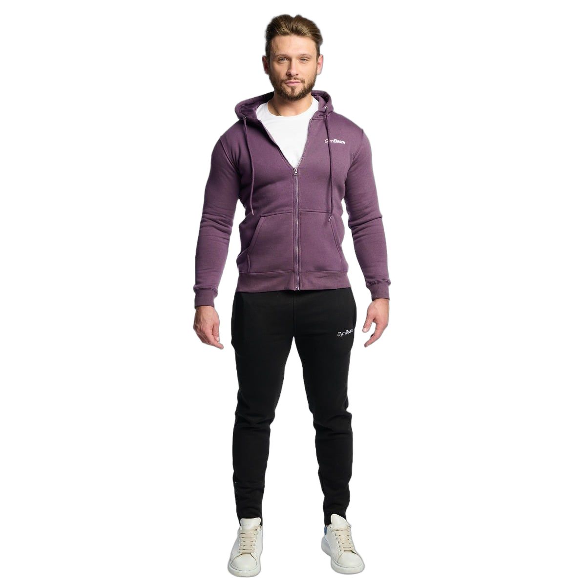 GymBeam Hoodie Herren regular mit Reißverschluss und Kapuze in Obsidian