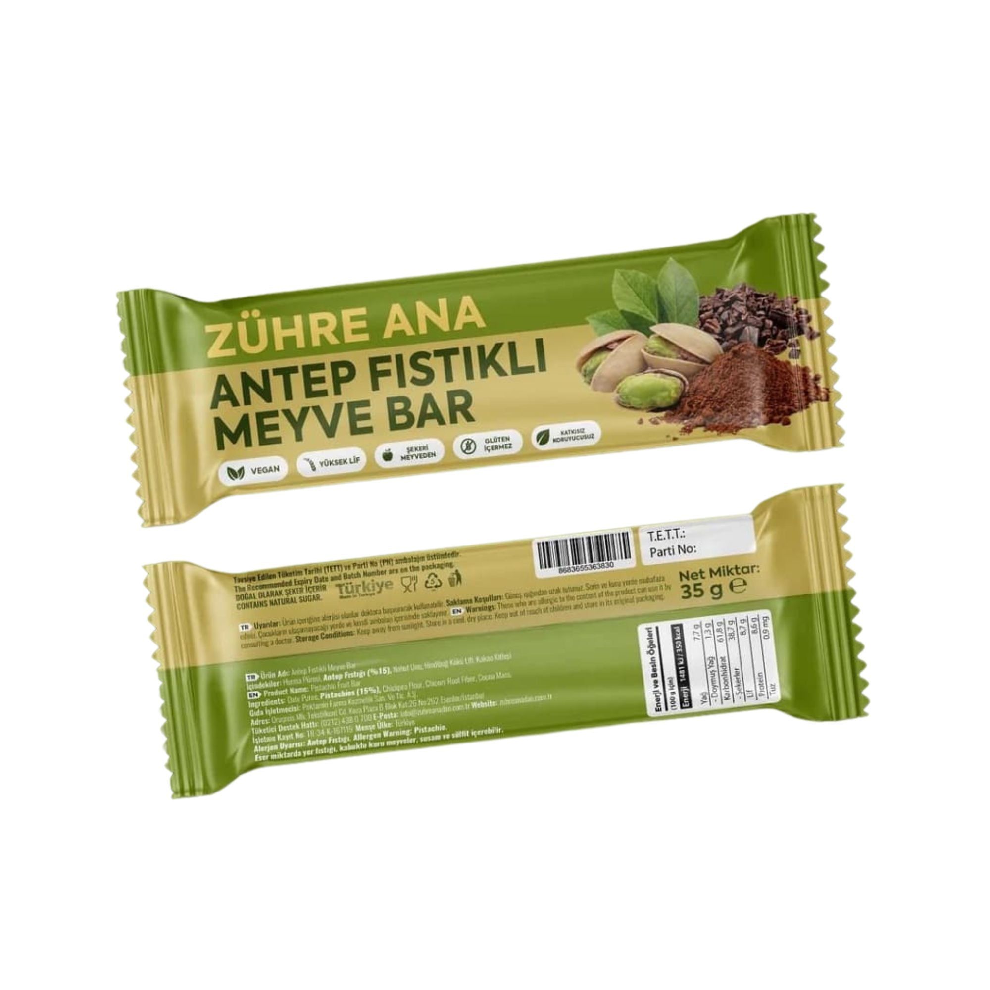 Zühre Ana | Fruchtriegel mit Antep-Pistazien 35 g