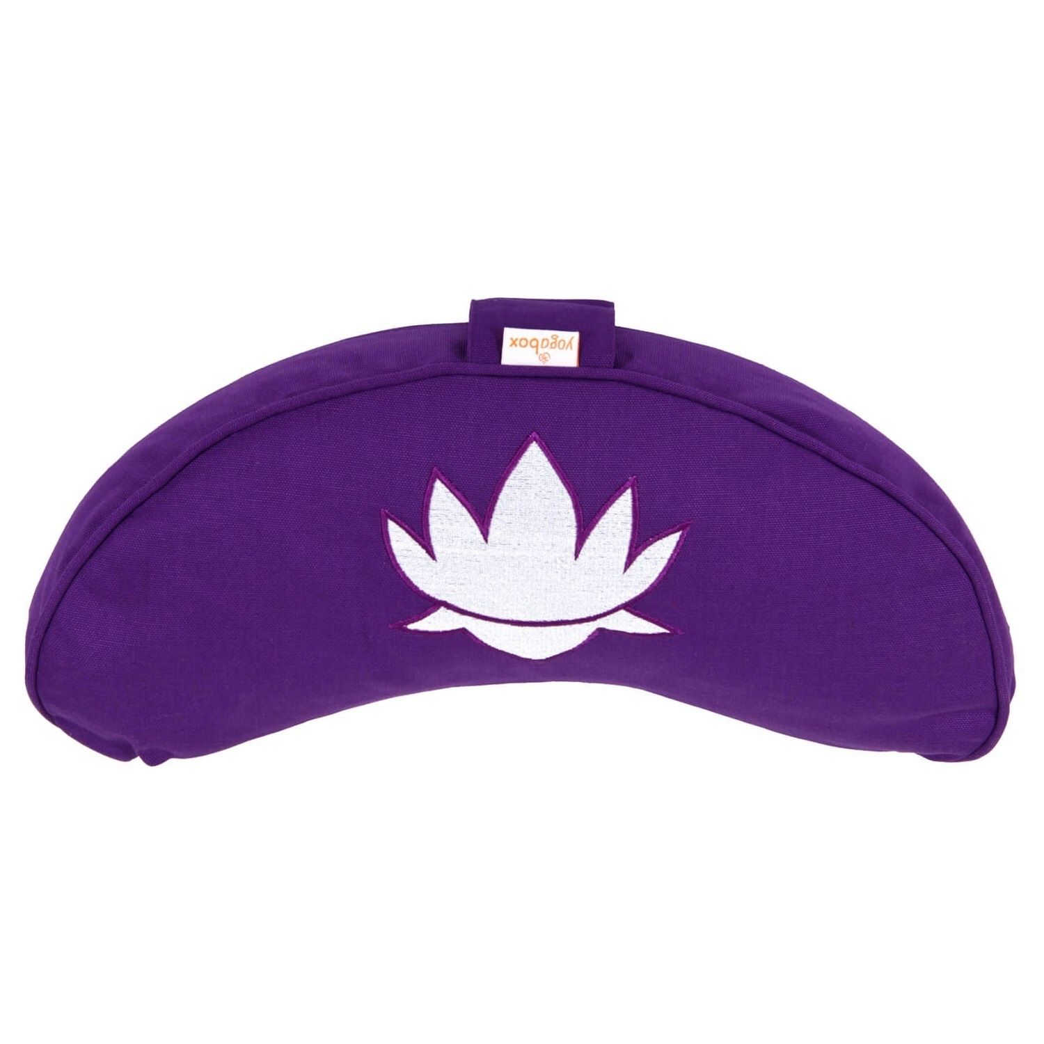 yogabox Yogakissen Halbmond BASIC Lotus Stick weiß - lila - 40 x 17 x 12,0 cm