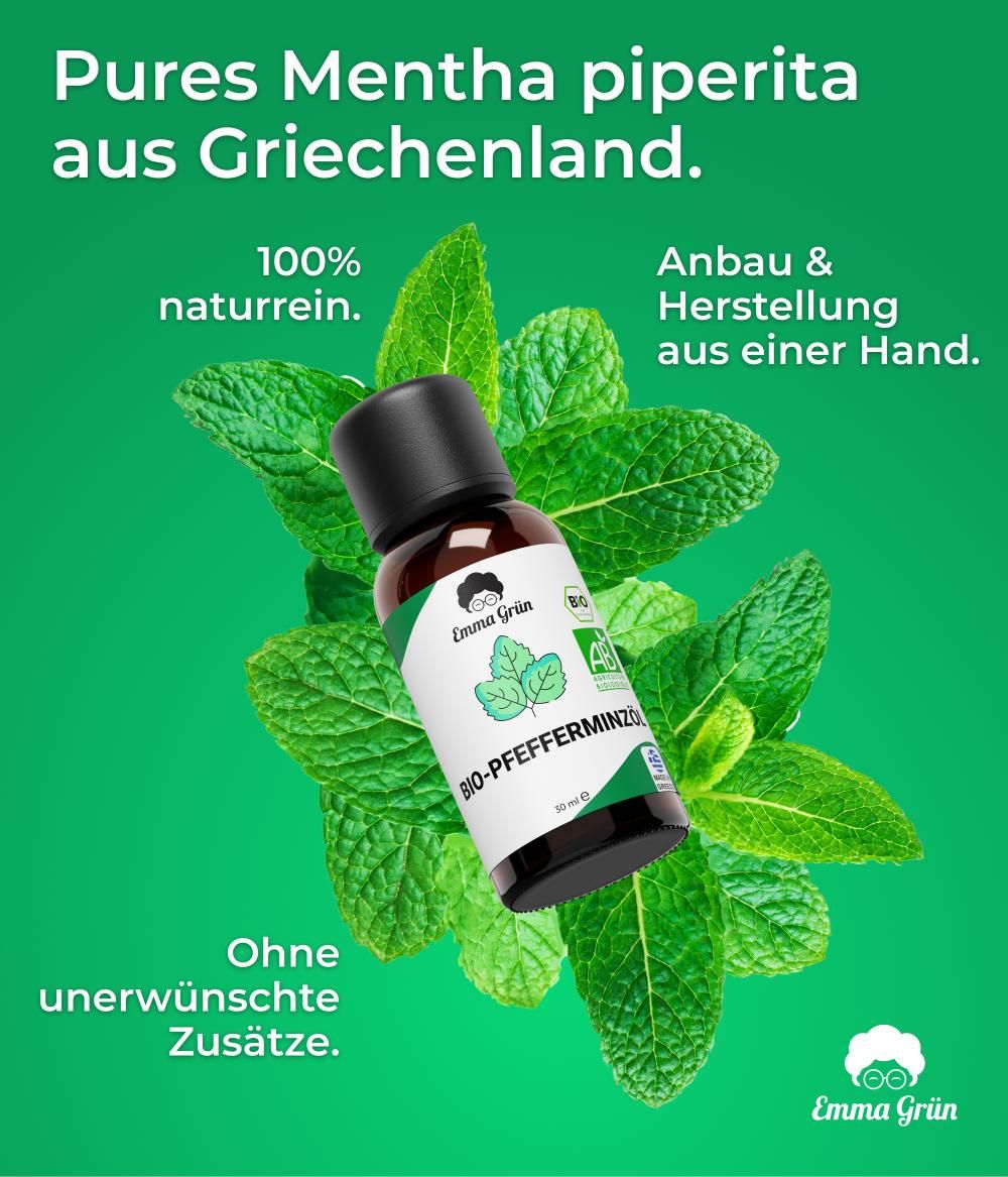 Emma Grün® ätherisches Bio Pfefferminzöl naturrein & hochdosiert