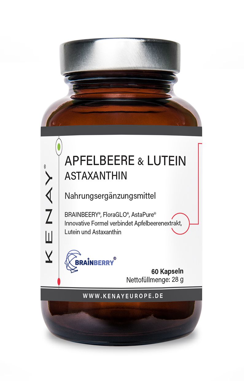 Apfelbeere & Lutein Astaxantin | Nahrungsergänzungsmittel Kenay® 60 St Weichkapseln