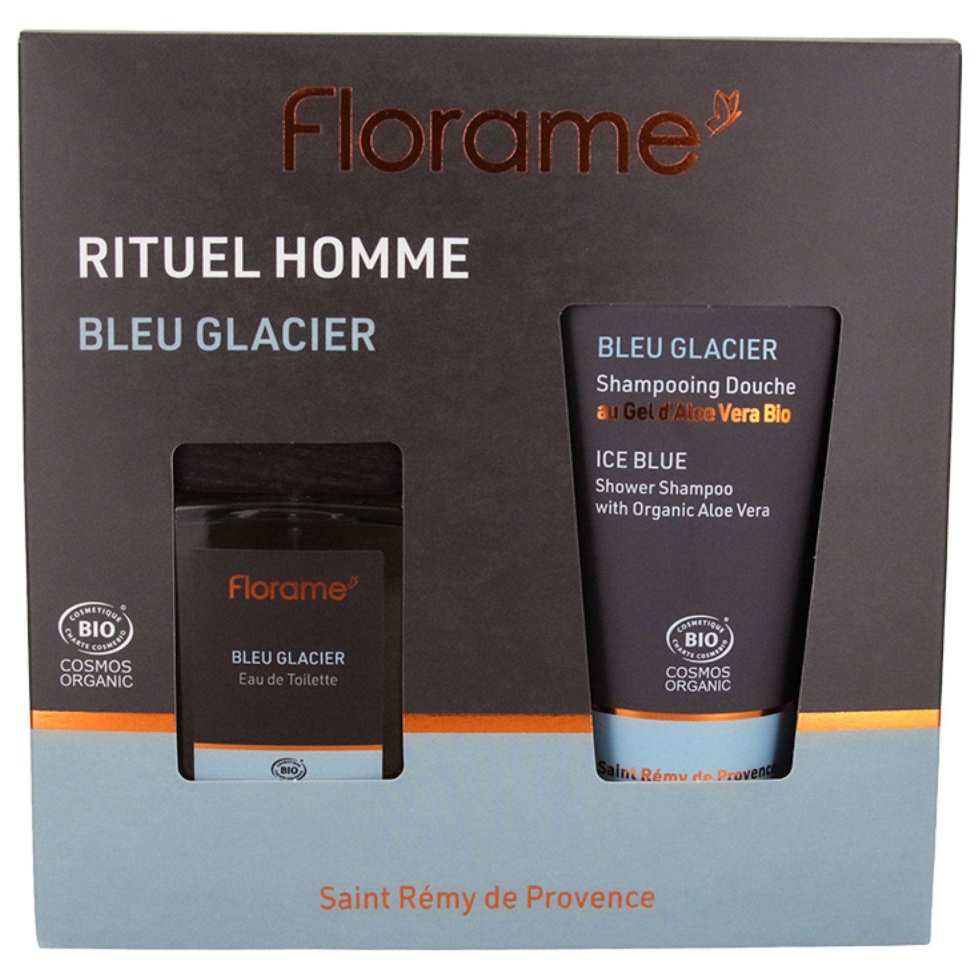 Florame Bleu Glacier Eau de Toilette Bio + Shampoo Douche 19,5x5,2x19 cm