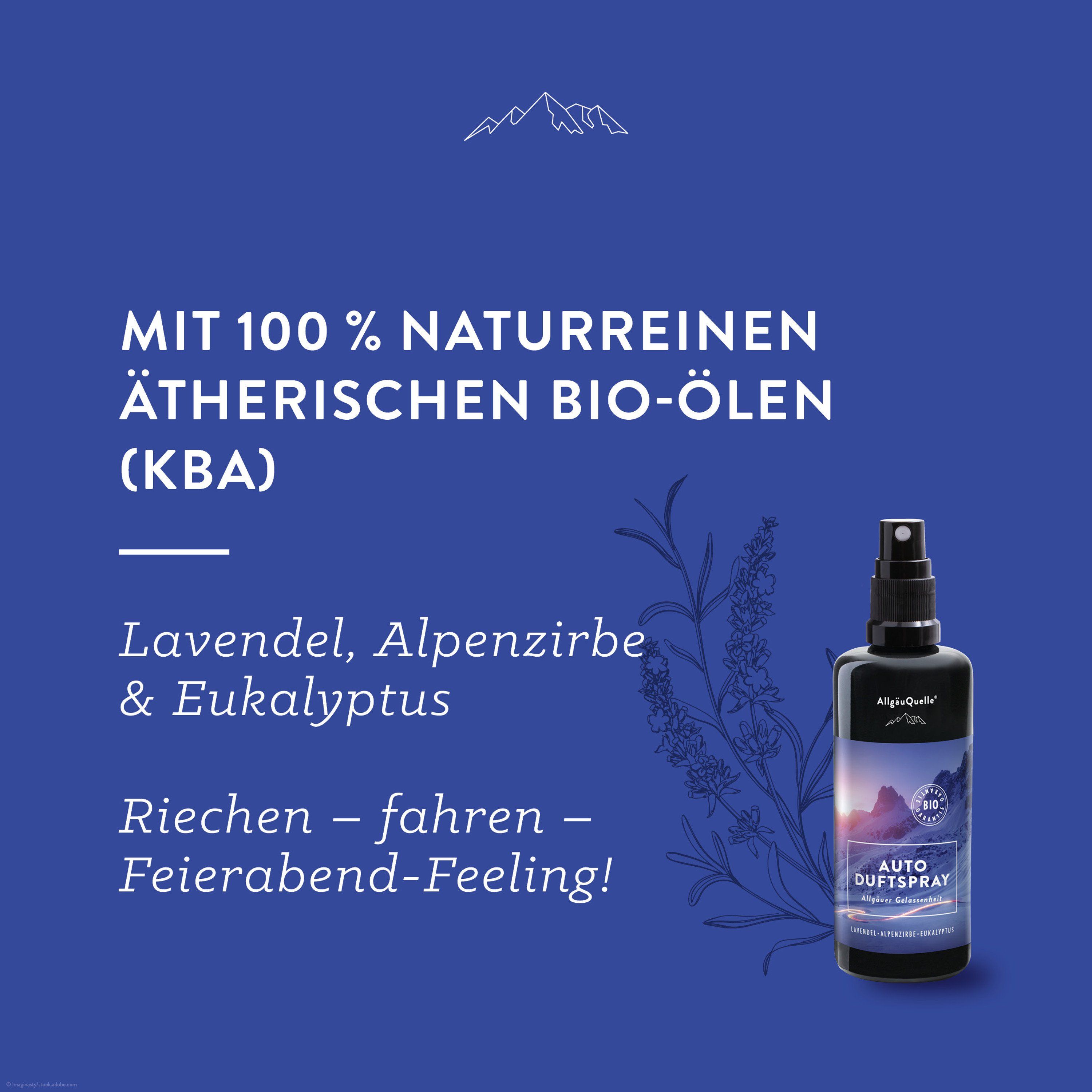 AllgäuQuelle Bio Autoduft Lufterfrischer Duftspray Lavendel