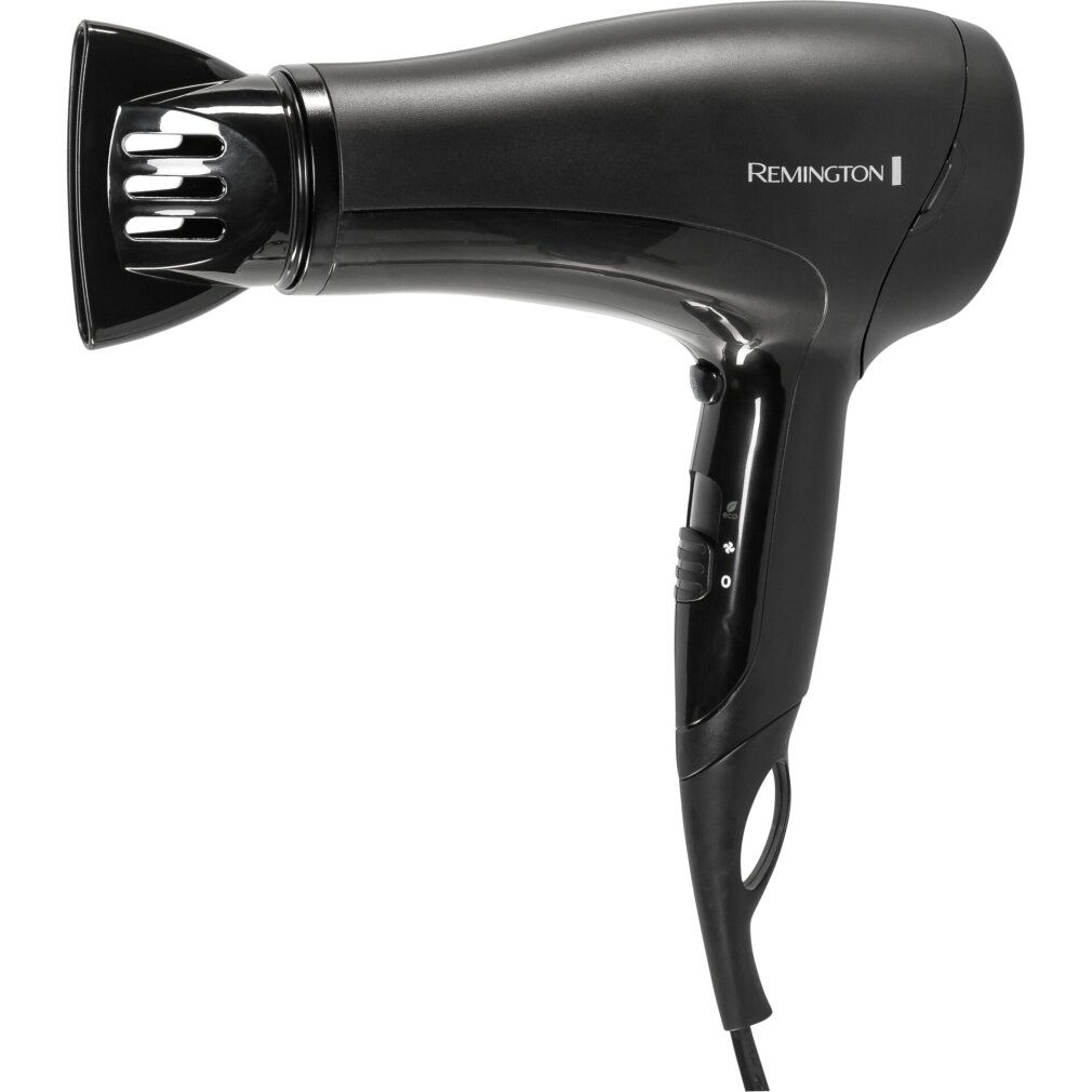 Remington Haartrockner in Schwarz mit Aufsatz.