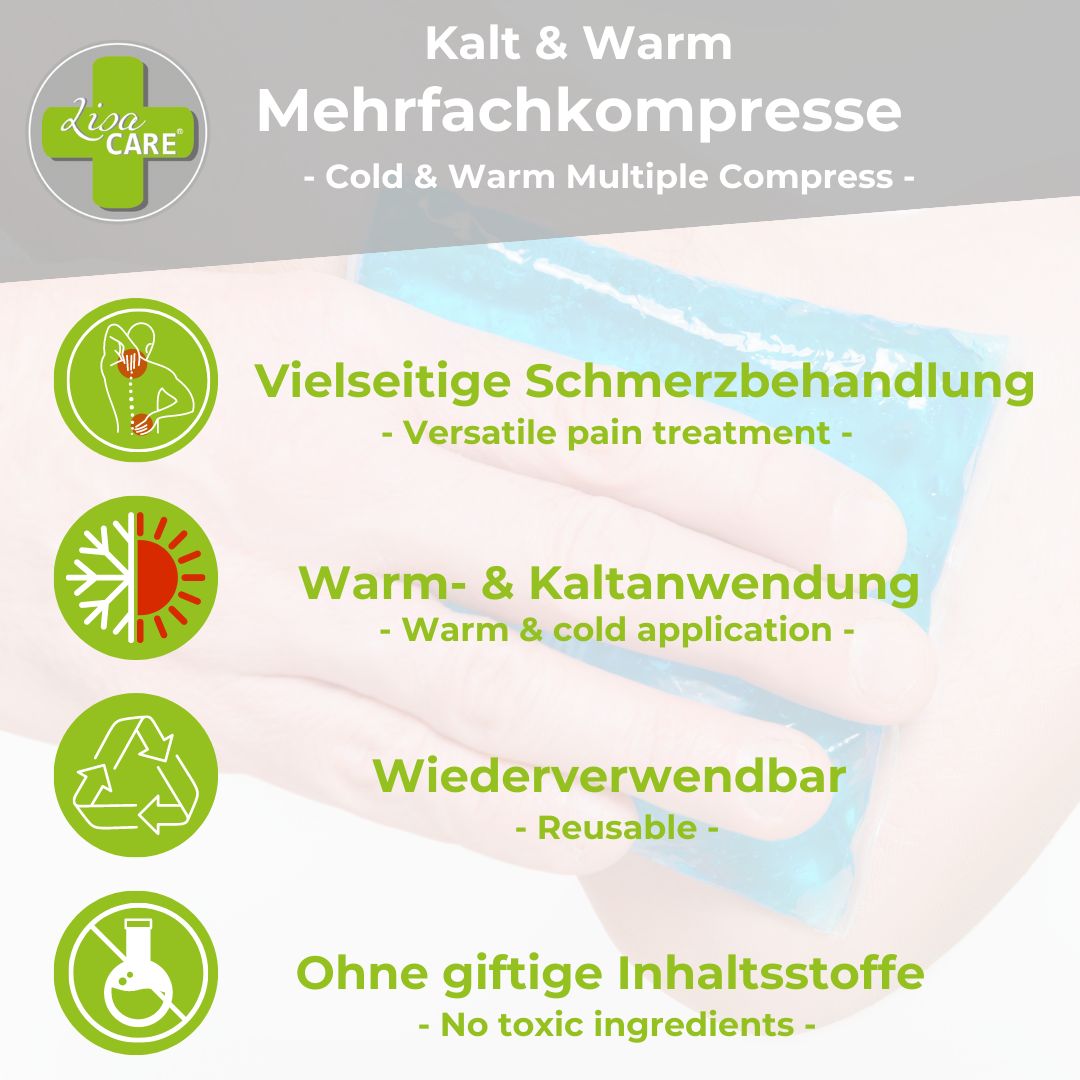 LisaCare Mehrfachkompressen Warm/Kalt Set Klein 12cmx8,5cm