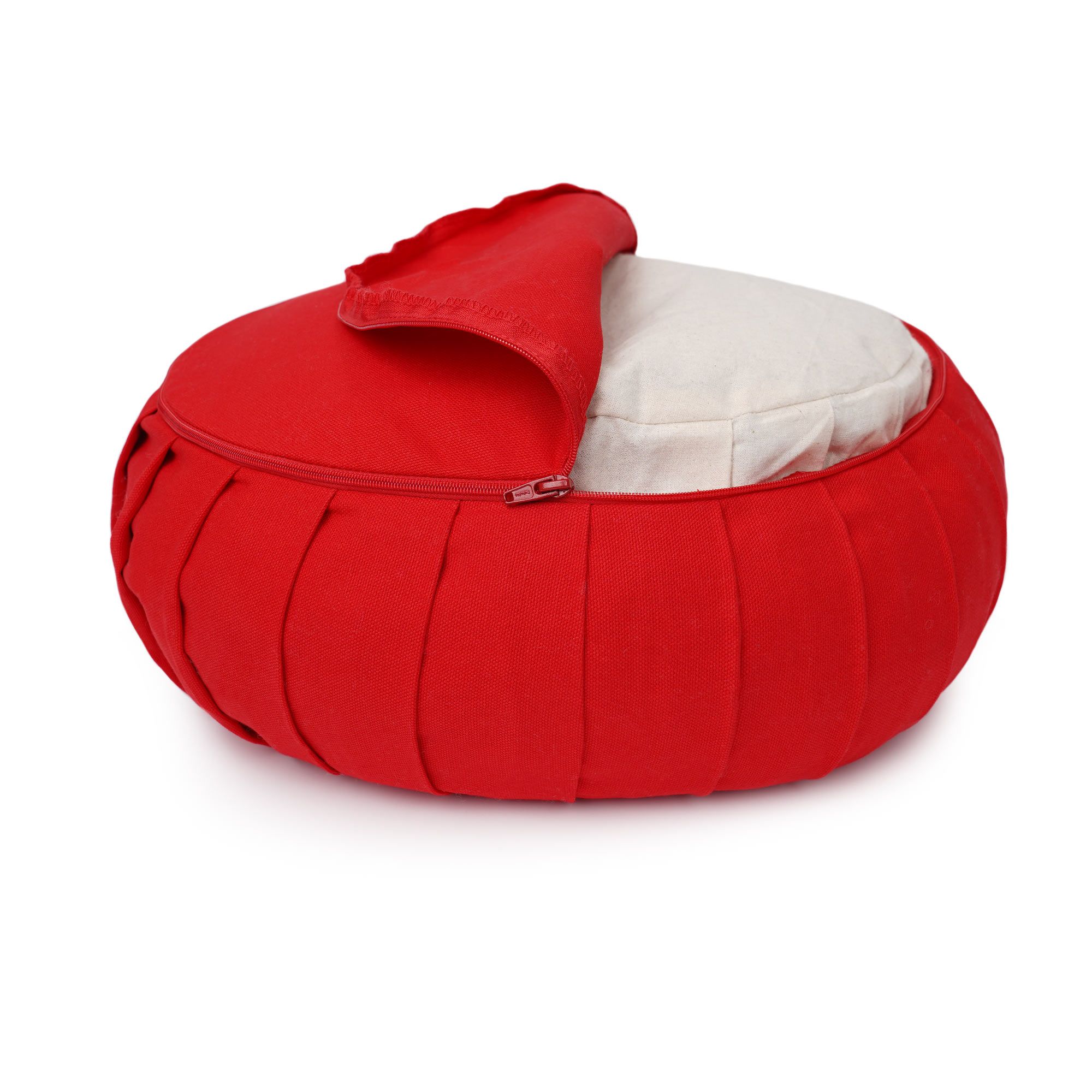 yogabox Meditationskissen / Yogakissen Zafu BASIC mit ZIP - rot - 31 x 31 x 15,0 cm