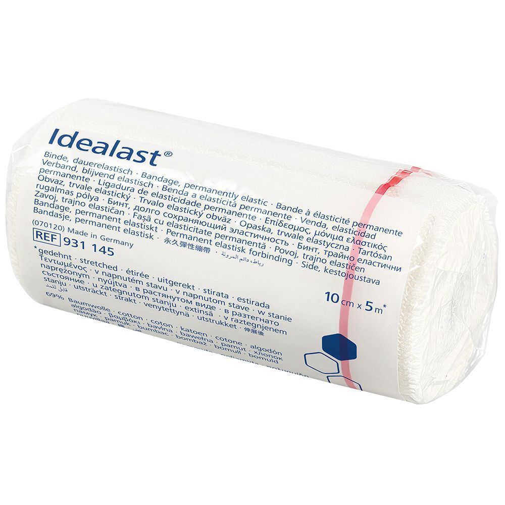 Idealast® Idealbinde 10 cm x 5 m mit Verbandklammern