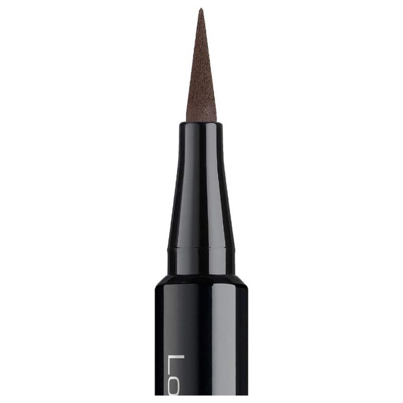Dunkelbrauner flüssiger Eyeliner mit feiner Spitze.