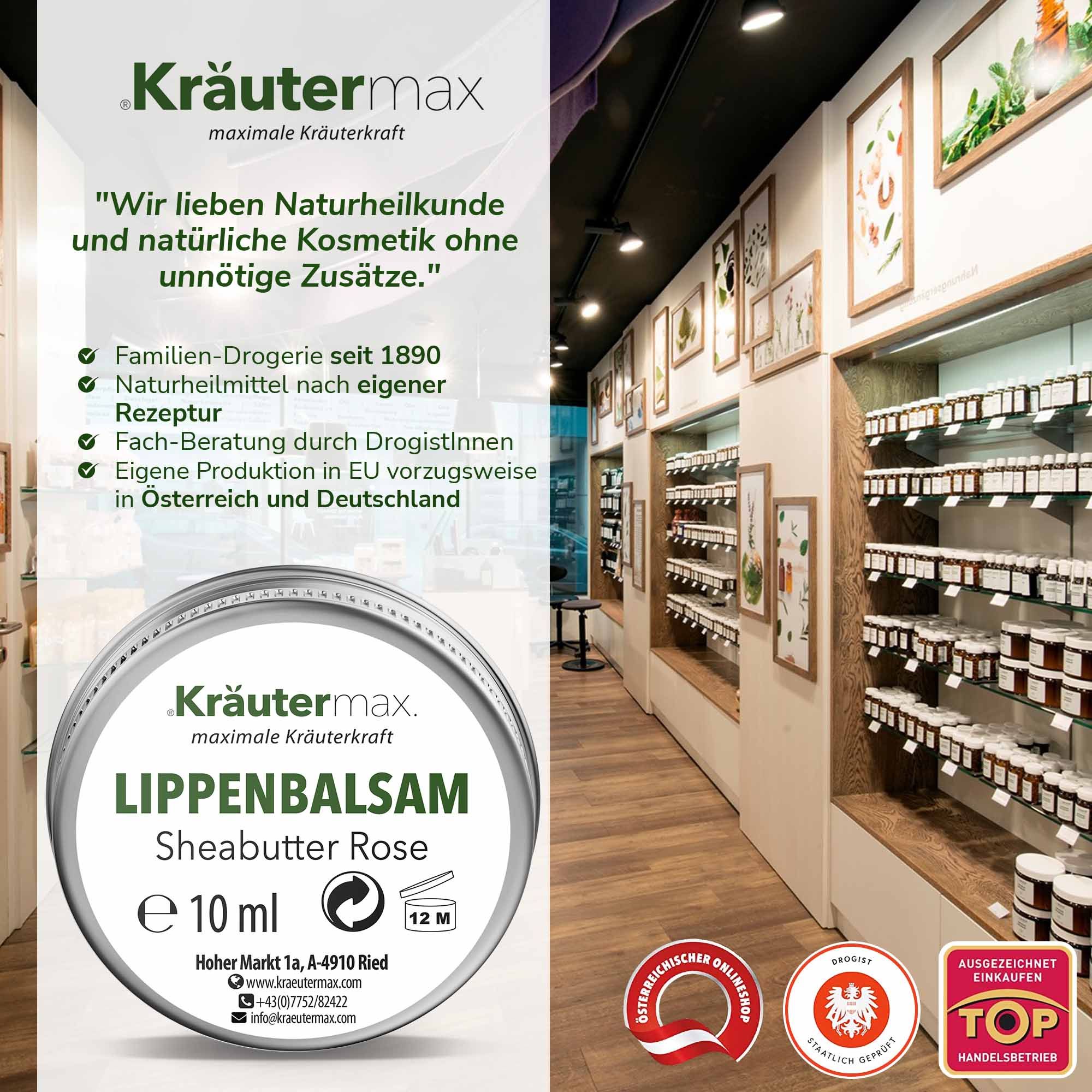 Kräutermax Lippenbalsam Sheabutter Rose