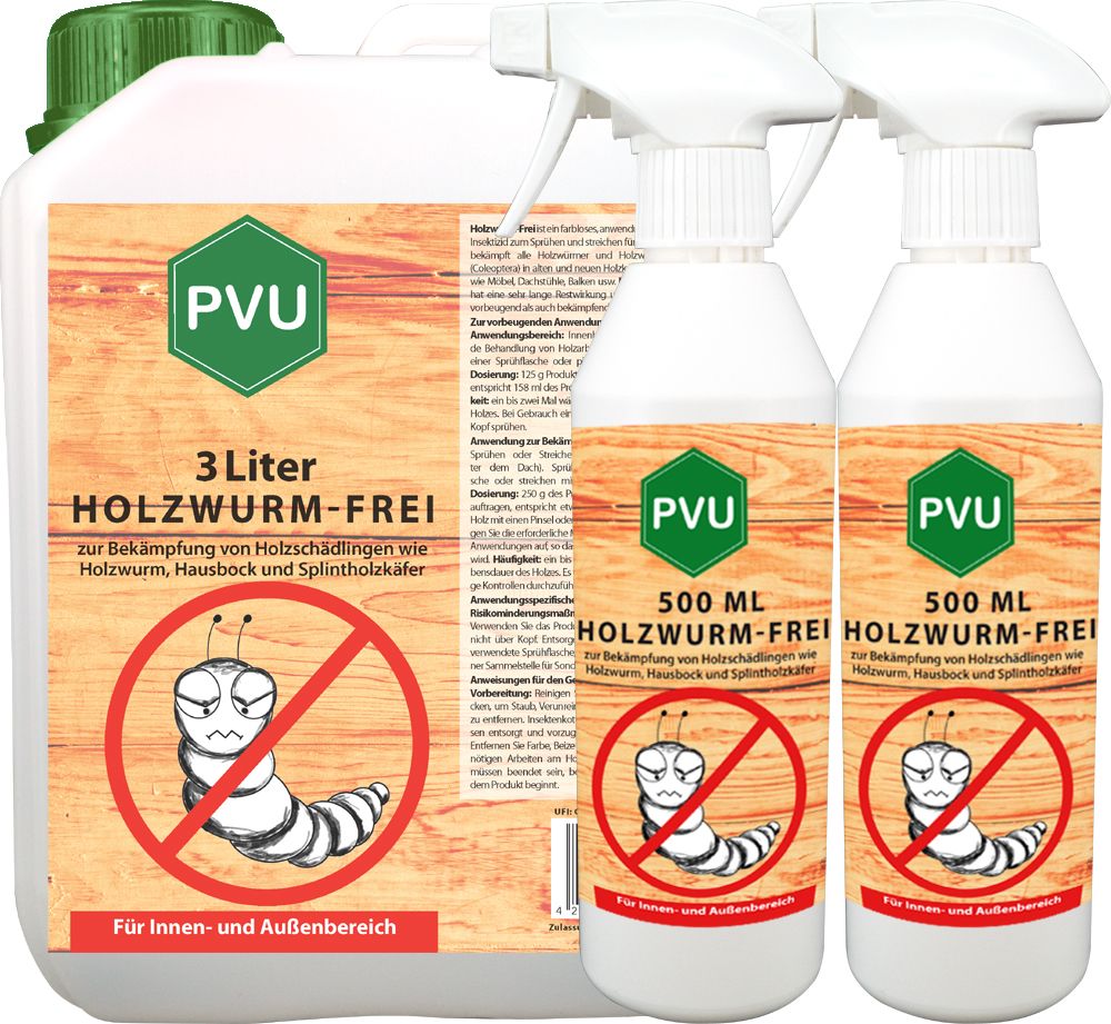PVU Holzwurmspray zur Bekämpfung von Holwürmern und Holz Schädlingen