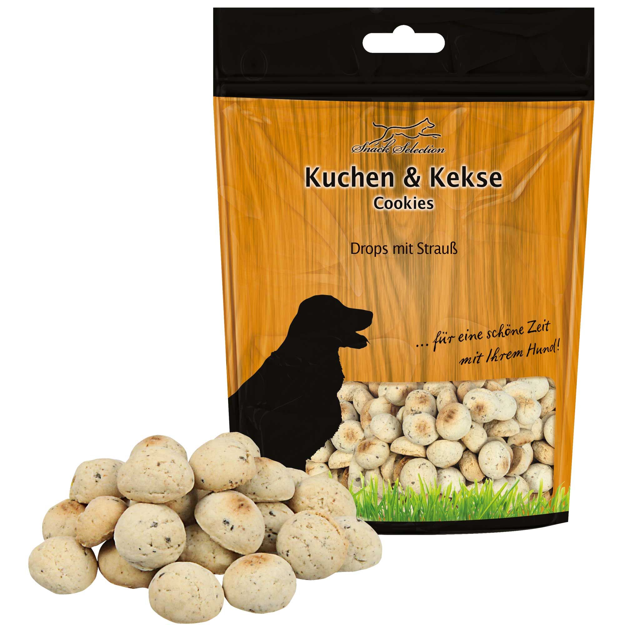 Schecker Dogreform Hosentaschen Drops mit Strauß - Hundekekse mit Strauß