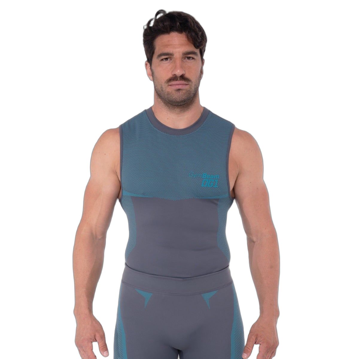 GymBeam OG1 Seamless Tank Top Herren Slim Grey/Blue 1 St