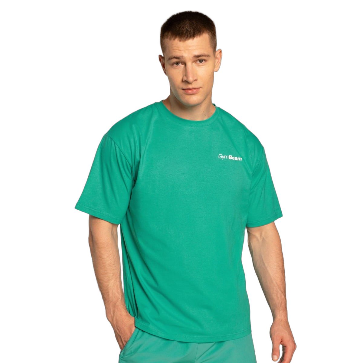 GymBeam T-Shirt Herren Oversized Kurzarm Limitless Lagoon 1 St