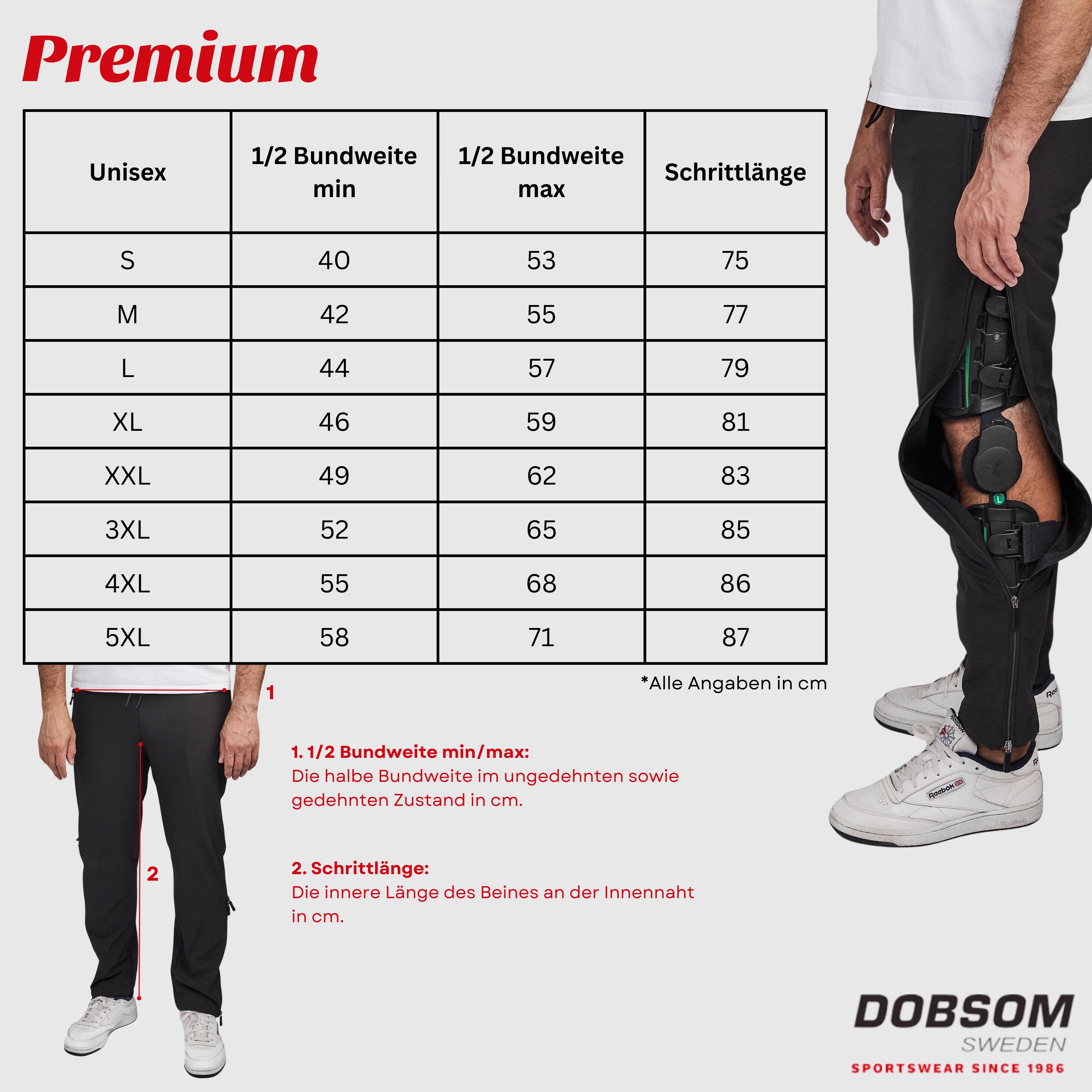 Dobsom Premium Reha Hose für Damen und Herren | Überziehhose | Seitlich zu öffnen