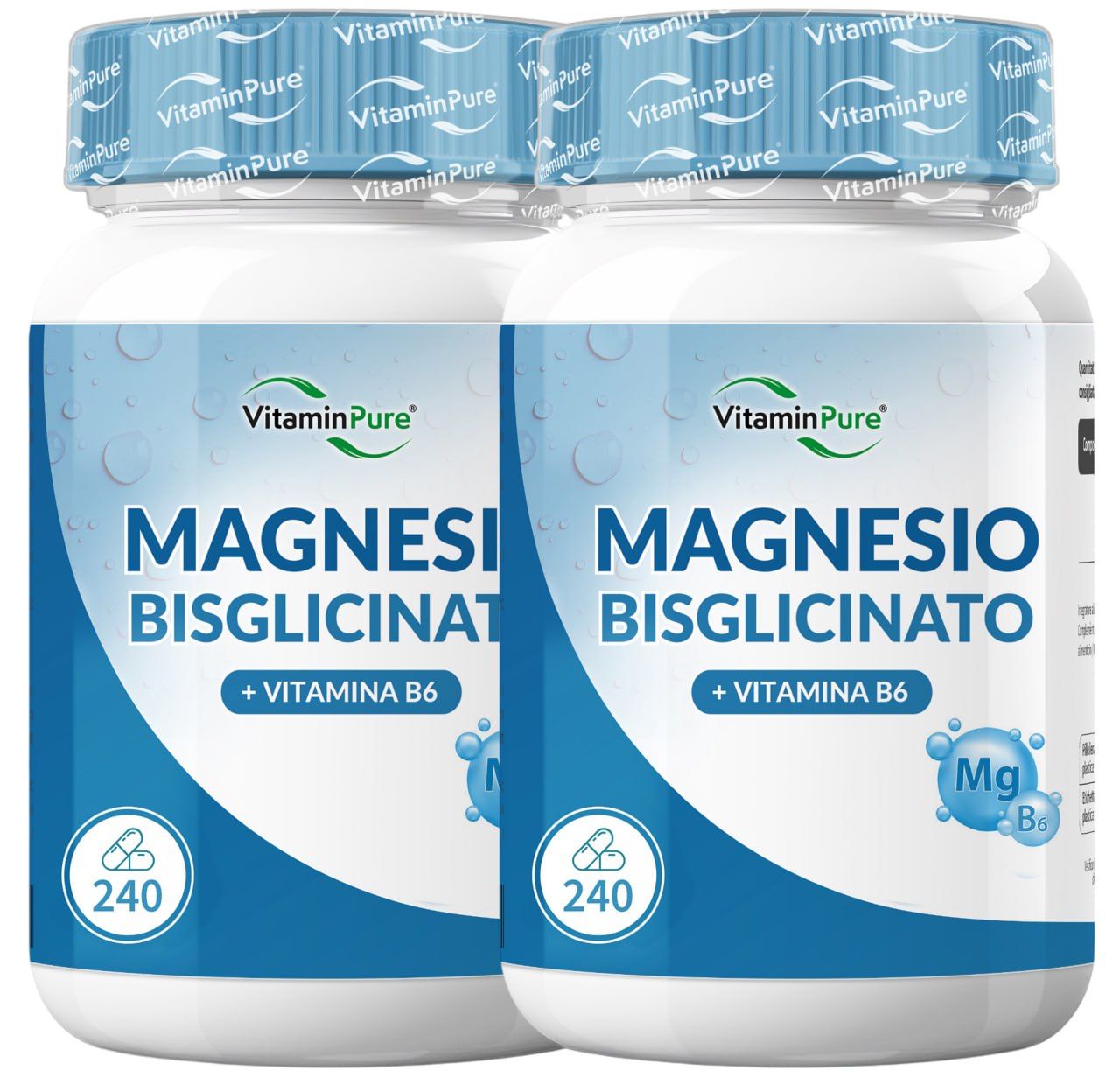 Magnesio Bisglicinato 450mg per Ridurre Stanchezza e Affaticamento, VitaminPure®