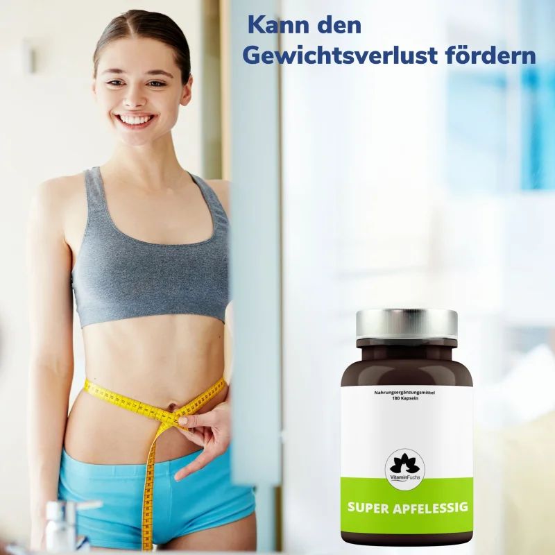 Apfelessig Kapseln hochdosiert - apple vinegar cidar von VitaminFuchs 180 St