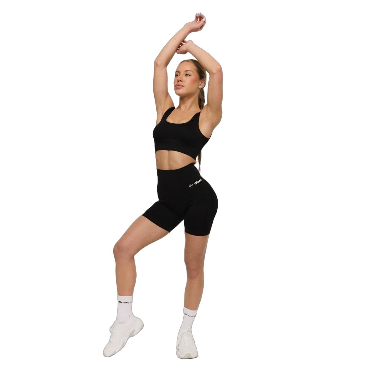 GymBeam Sport-BH Damen nahtlos mit breiten Trägern Black
