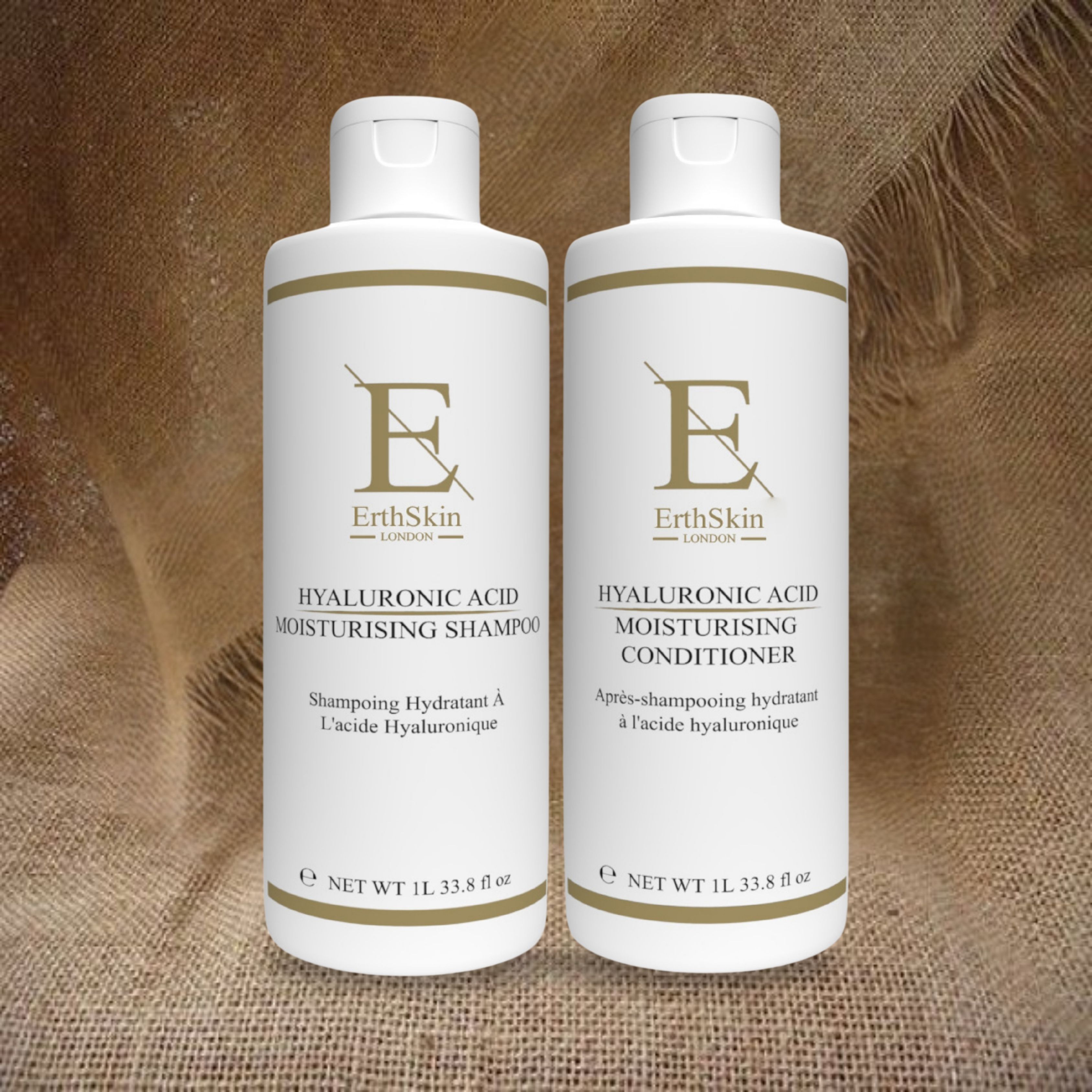 ErthSkin London Feuchtigkeitsspendendes Shampoo + Spülung mit Hyaluronsäure set