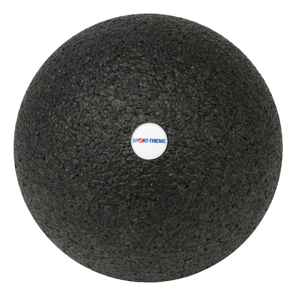 Schwarzer Ball mit weißem Logo. Aufschrift: SPORT-THIEME.