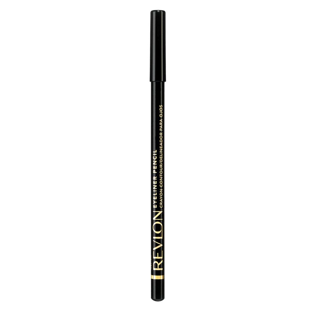 Schwarzer Eyeliner-Stift. Schlanke Form. Goldfarbenes Revlon-Logo und Produktbezeichnung.