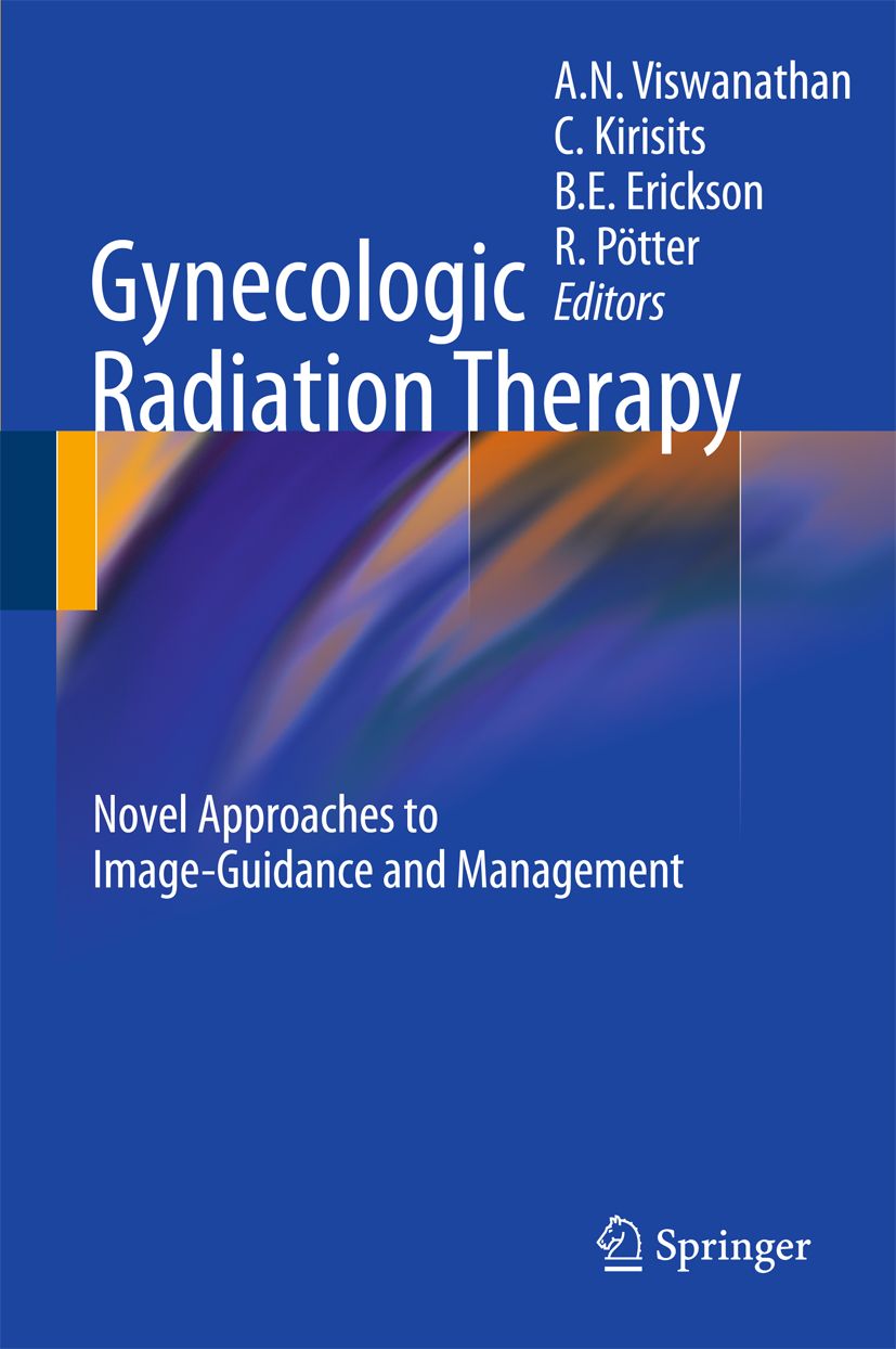 Buchcover: Gynecologic Radiation Therapy. Autoren: Viswanathan, Kirisits, Erickson, Pötter. Verlag: Springer. Titel in Weiß auf blauem Hintergrund.