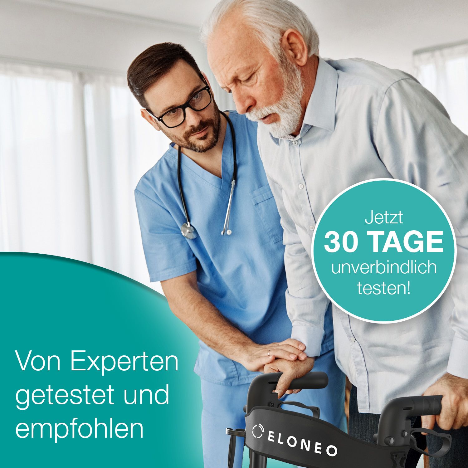 ELONEO Outdoor Rollator mit Luftbereifung