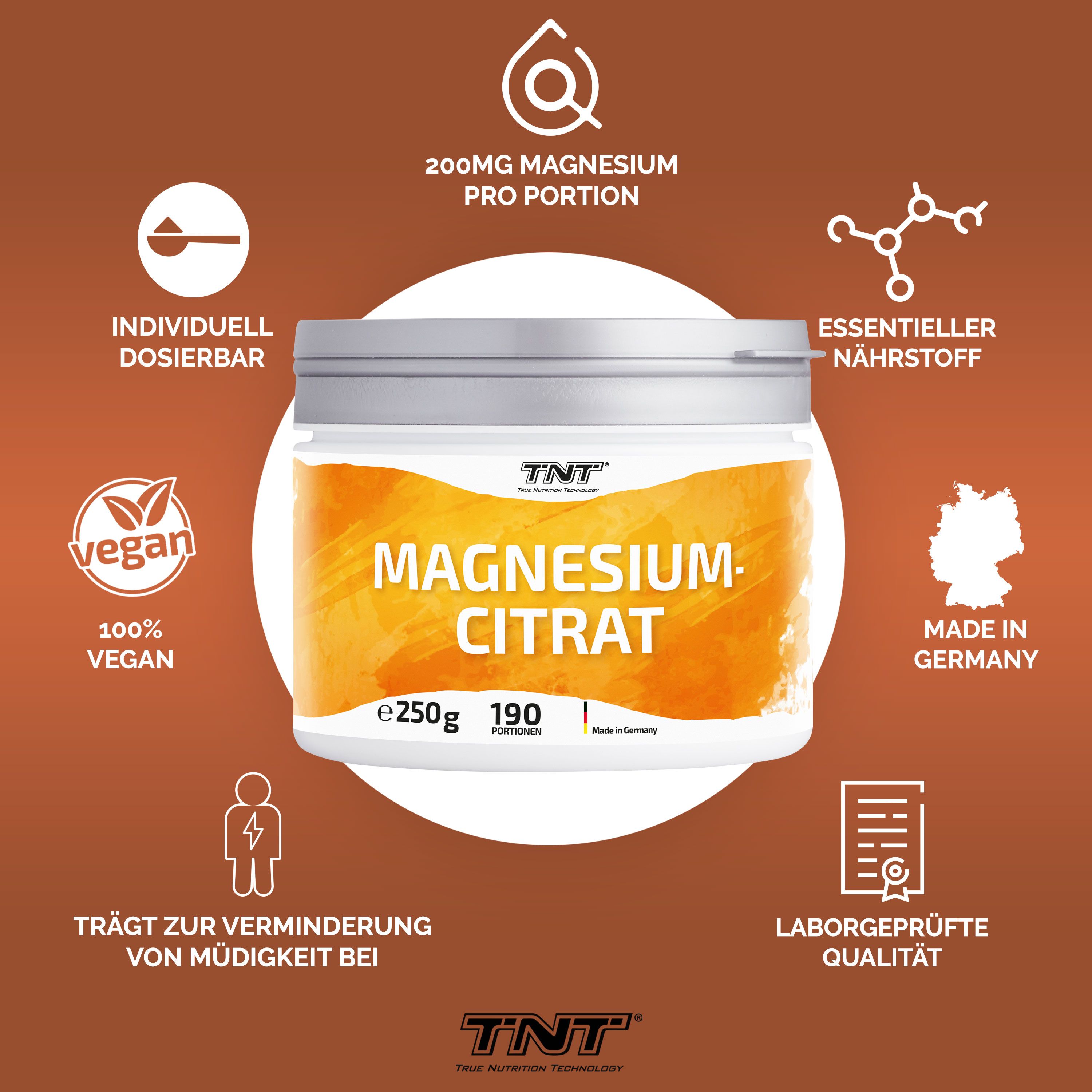 TNT Magnesium Citrat 0,25 kg Pulver