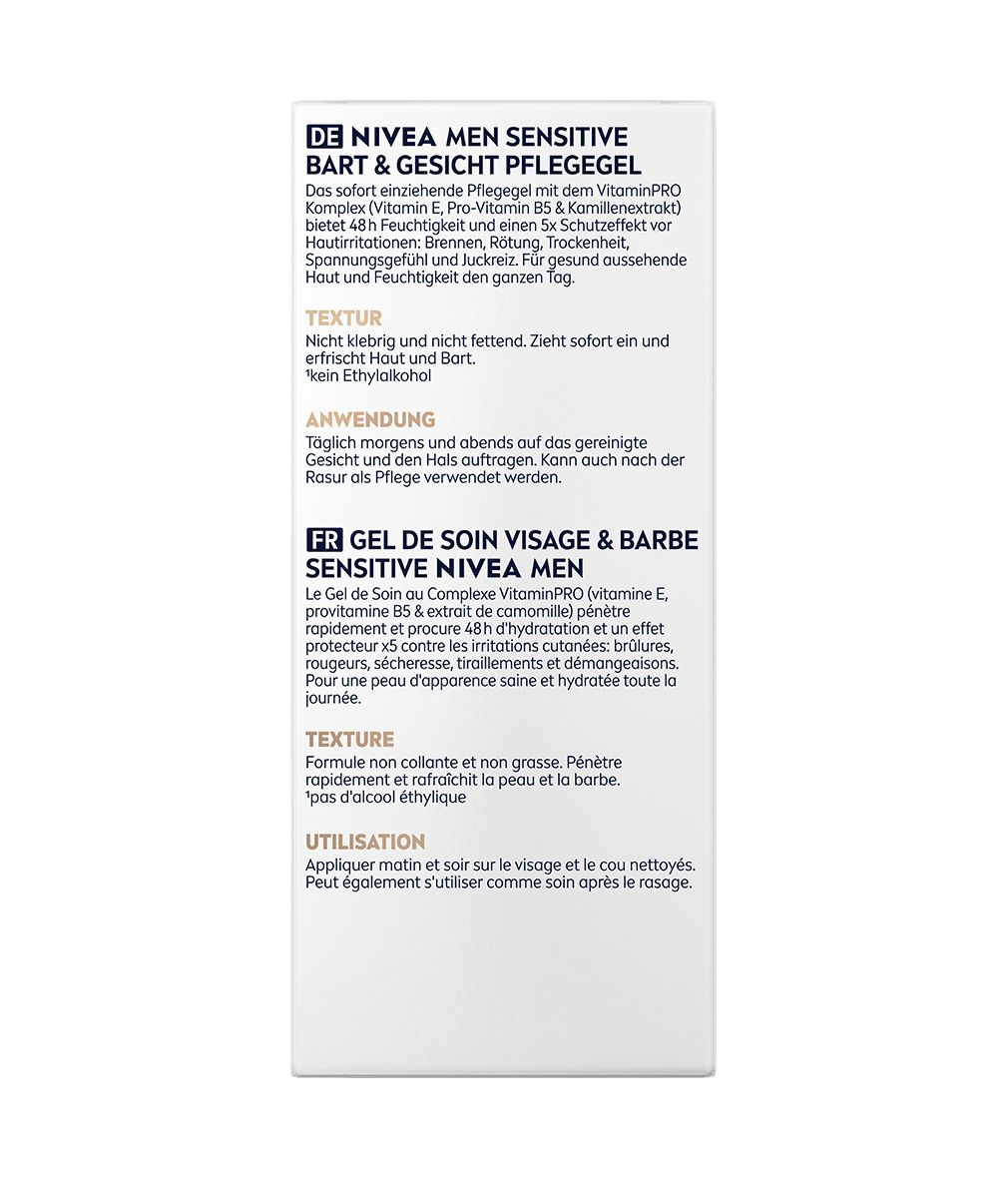 NIVEA MEN Sensitive Bart & Gesichtspflege Gel 2x 50ml