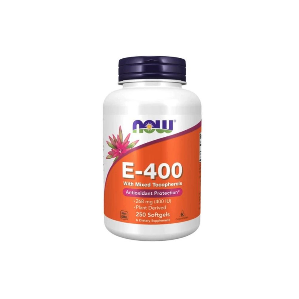 NOW Foods Vitamin E-400 - Natürlich (Gemischte Tocopherole) 250 St Weichkapseln
