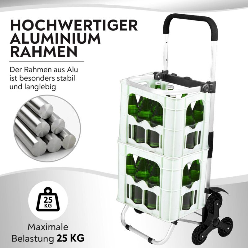 maxVitalis Einkaufstrolley Treppensteiger mit Kühlfach, Einkaufsroller klappbar, Shopping Trolley