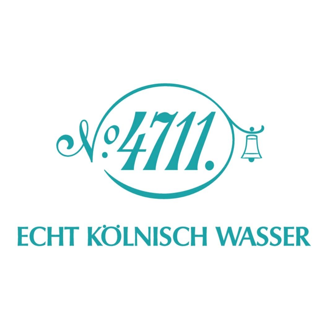 Logo. Türkis-goldfarben. Aufschrift: Nr. 4711, Echt Kölnisch Wasser.