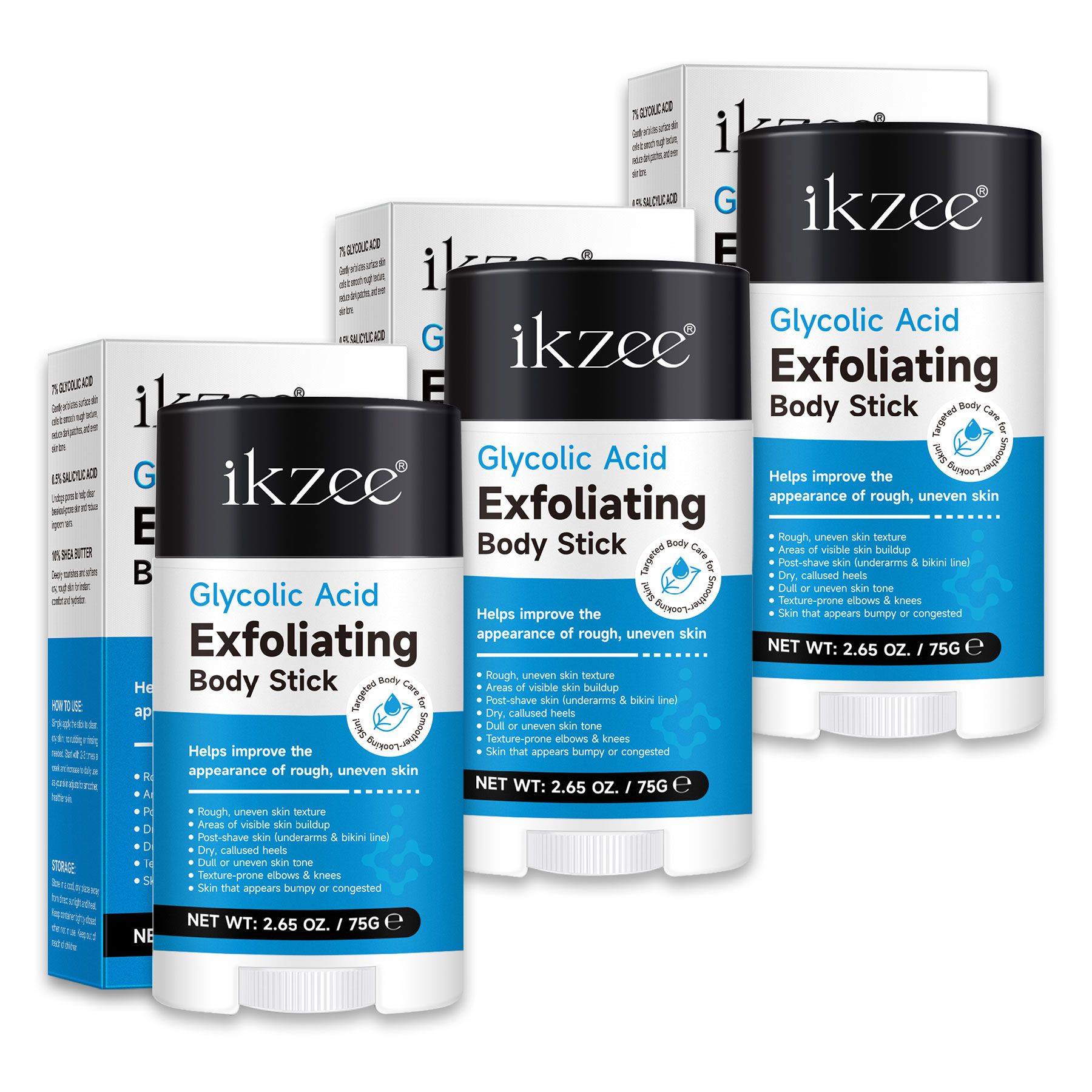 ALIVER Crema da giorno, scrub corpo esfoliante con acido glicolico, stick peeling